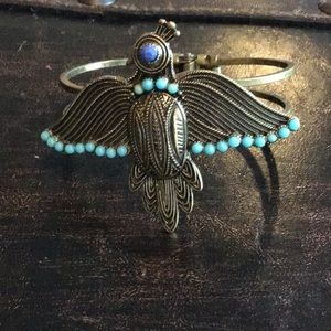 COPY - Turquoise and Pewter Bird Bracelet